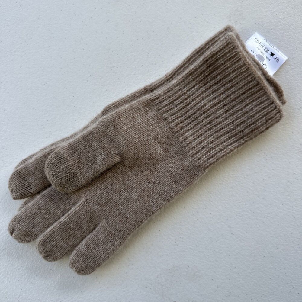 Quince Women's Wrist Gloves 100% Mongolian Cashmere Brown Touchscreen